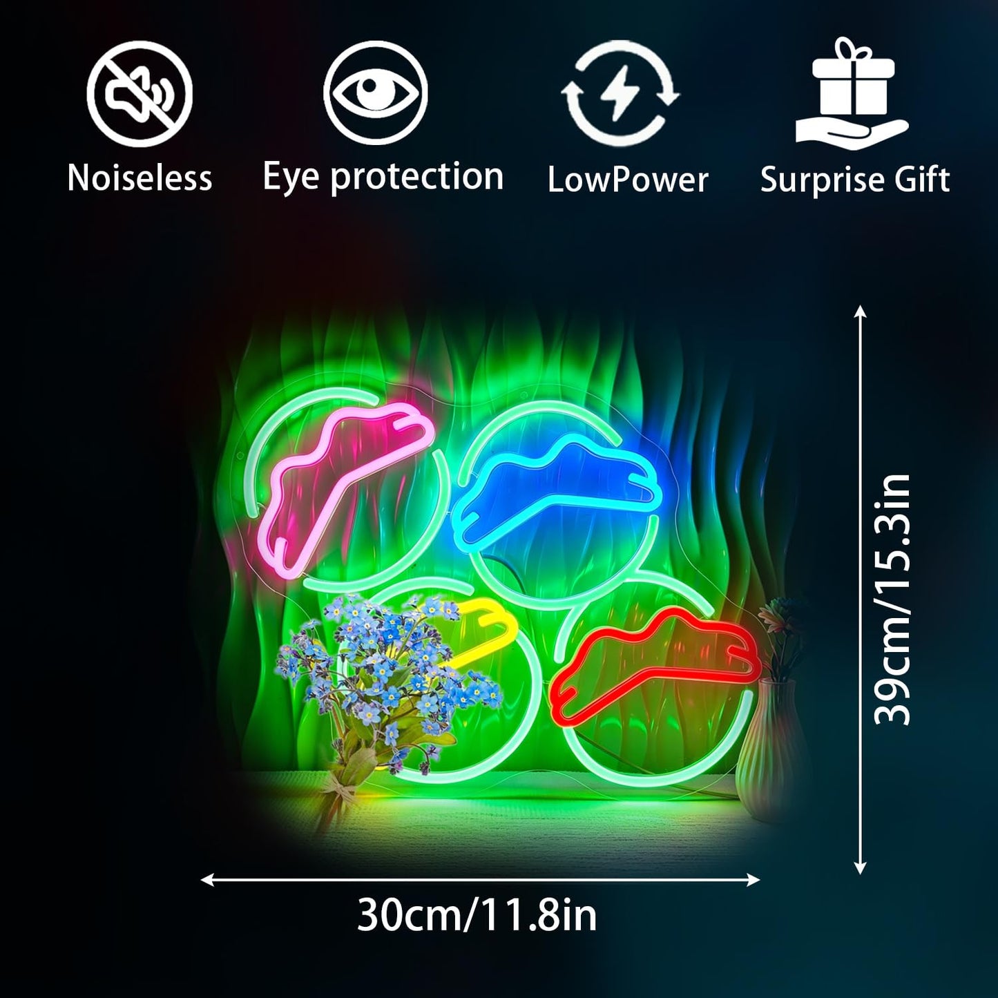 Bkuupau Neon Sign, Neon Signs for Wall Decor - Dimmable LED Light Signs Home Decor for Bedroom, Man Cave, Gaming Room, Party, Club, Bar Decoration - Christmas Halloween Easter Gift