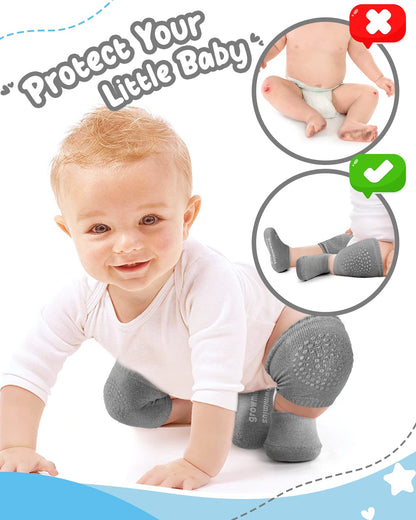 BOSONER Baby Crawling Anti-Slip Knee and Anti Slip Baby Boys Girls Socks Best Infant Gift, Unisex Baby Toddlers Kneepads