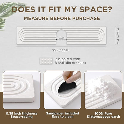 Faucet Mat for Kitchen Sink, Diatomite Stone Drying Sink Protectors, Bathroom