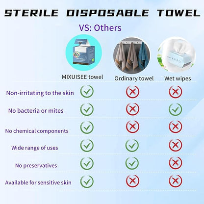 Disposable face towel, MIXUISEE thick and soft face towels, 100% cotton face
