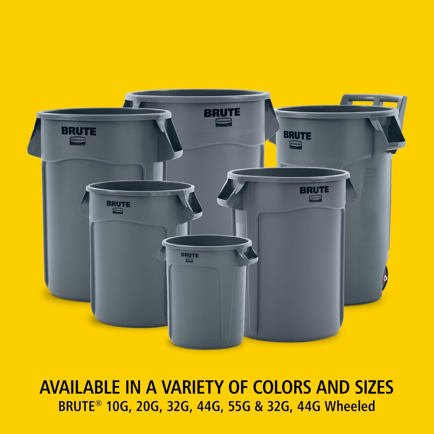 Rubbermaid Commercial Products BRUTE Heavy-Duty Round Trash/Garbage Can, 20-Gallon, Blue, Outdoor Waste Container for Landscapers/Construction/Restaurants/Back of House/Offices/Warehouses