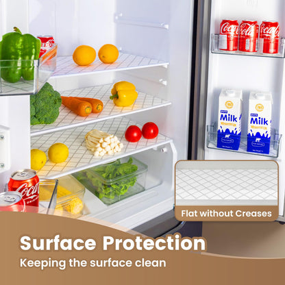 Shinlendid Refrigerator Liners Non-Slip 12IN x 10FT, Absorbent Fridge Shelf and Drawer Liners for Shelves, Keep Fruits and Vegetables Fresh, Various Sizes Washable Refrigerator Mats, White