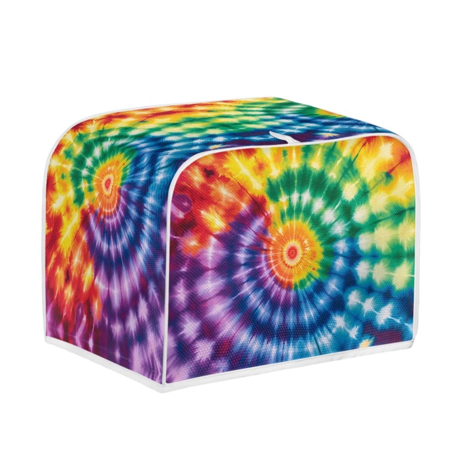 ASQVTIFE 4 Slice Toaster Covers for Kitchen Rainbow Tie Dye Dust Covers for Kitchen Appliances Bread Machine Oven Dust Cover Top Handle Design Greasy Protection Anti Sputtering