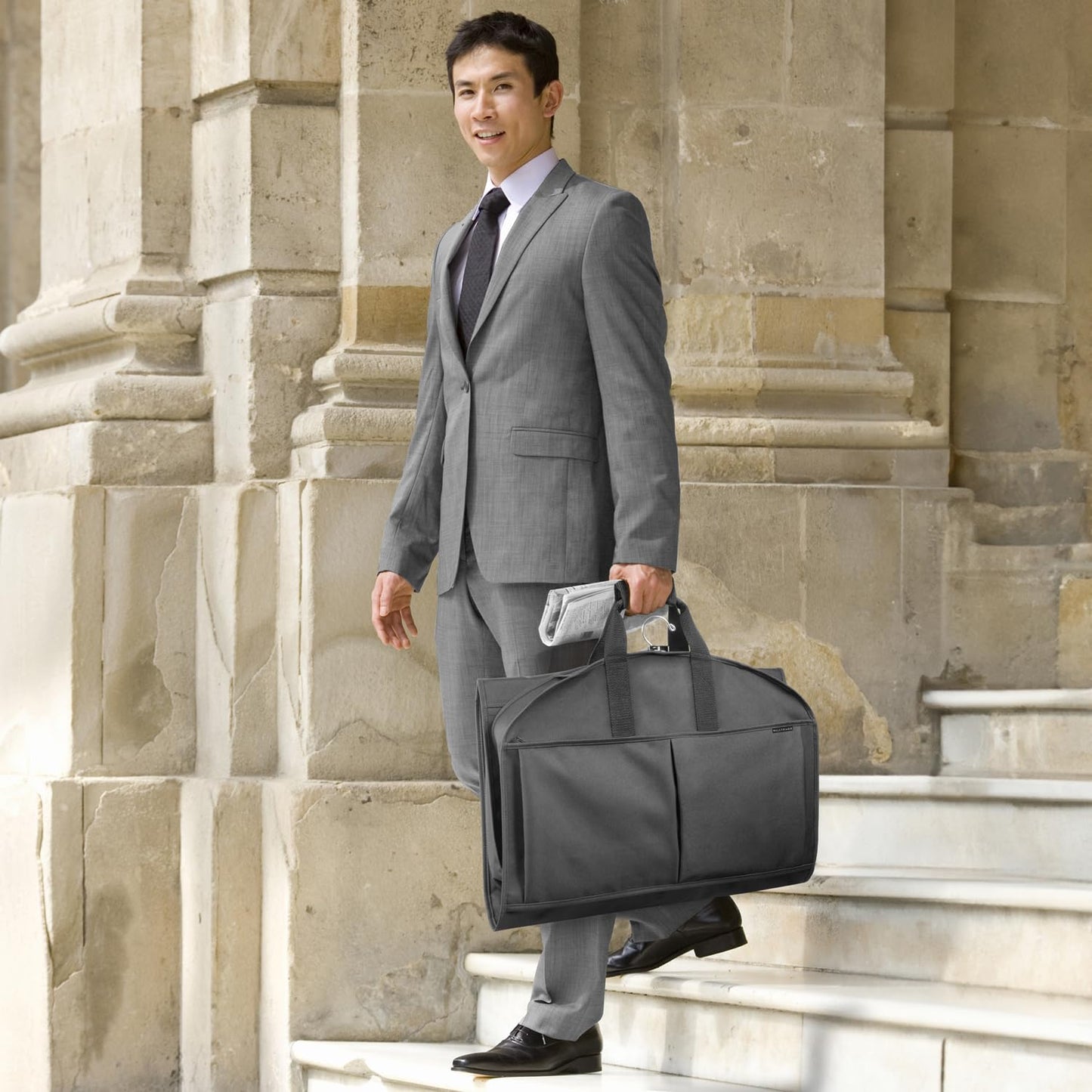 Wally Bags 48” Deluxe Tri-Fold CarryOn Travel Garment Bag with three pockets