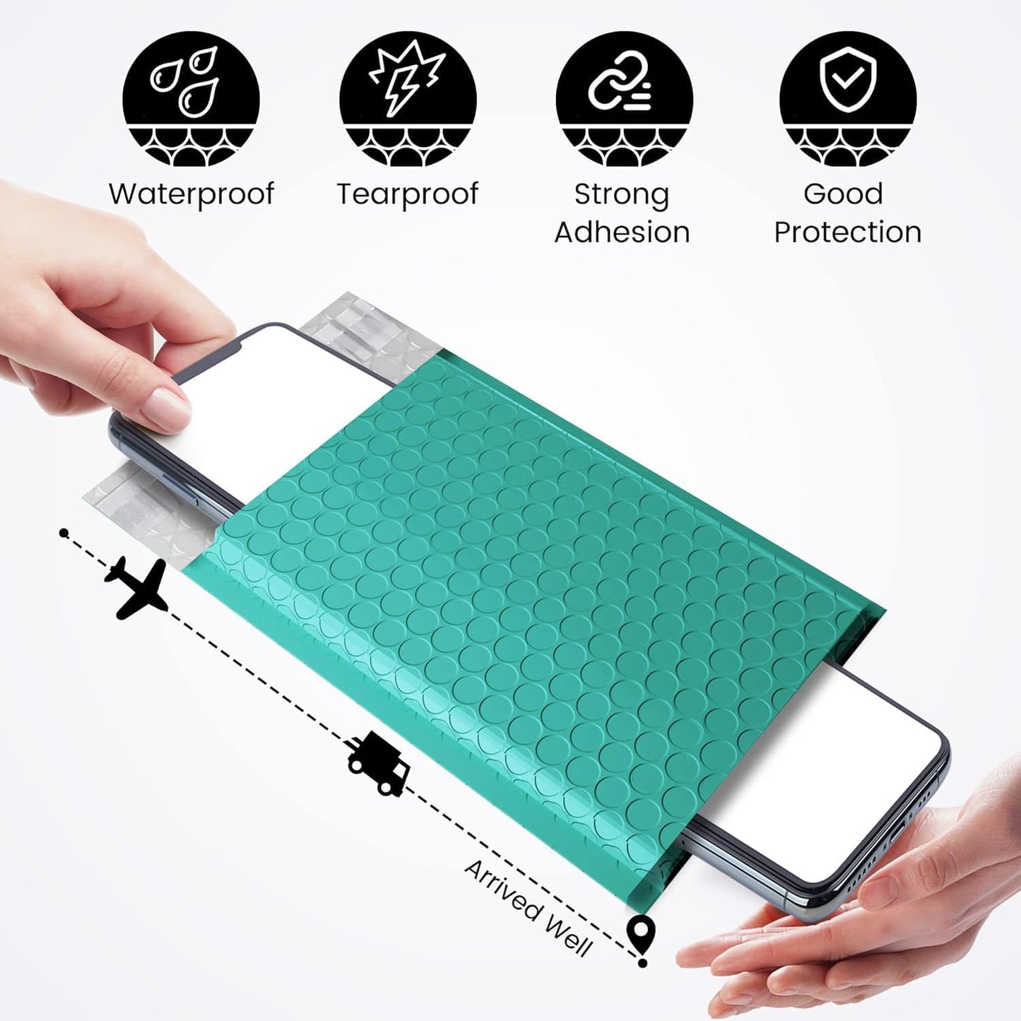 Fuxury Teal Bubble Mailers 4x8" 800 Pack, Waterproof Padded Envelopes Self Seal Bubble Envelopes, Padded Mailers for Small Business, Envelope Mailers Usable Size 4x7"