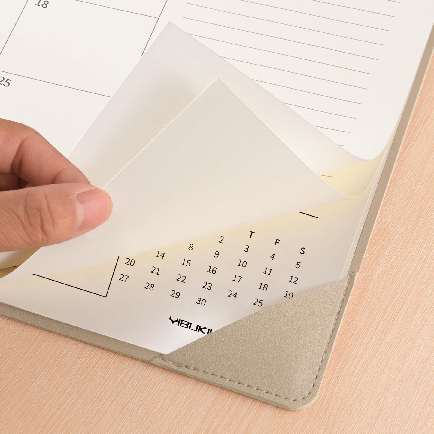 YIBUKIU Desk Calendar 2026-2027 Large 22x17 inch, January 2026 to June 2027, 18 Months Big Desk Pad Calendar with Desktop Mat and Plastic Cover for Home Office School Planning, Apricot