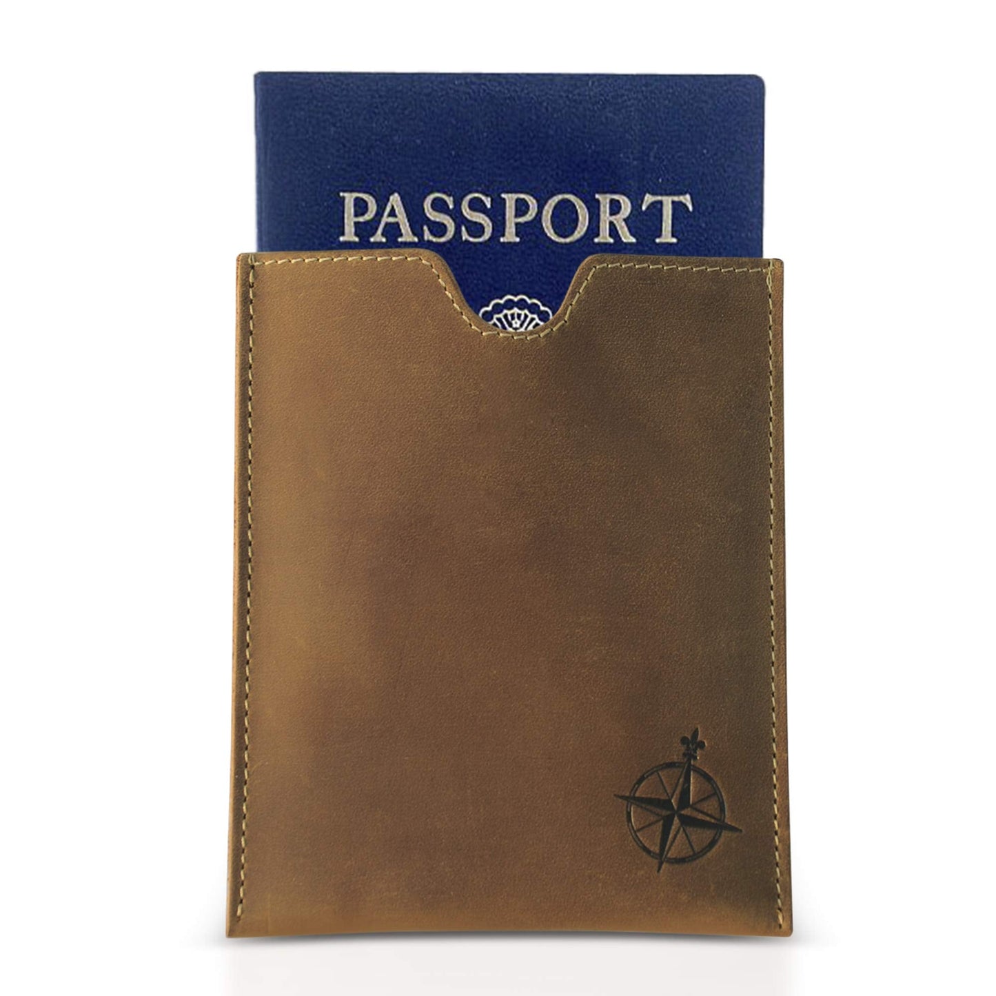WANDERINGS Leather Passport Holder – Travel - Handmade Genuine Leather Wallet with Passport Pocket and Card Slots - RFID Blocking for Security Against Data Theft