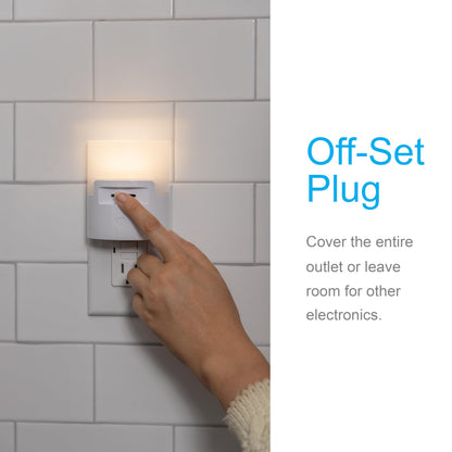 GE Ultrabrite Dimmable Sconce LED Night Light GEPlug-In, Energy Efficient, Dusk-to-Dawn Sensor, Adjustable Brightness, Ideal for Bedroom, Bathroom, Hallway, Nursery, White, 45123, 1 Pack,