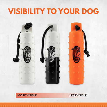 HuntEmUp 2" Plastic Dog Training Bumper – Knobby Retrieving Dummy for Retriever & Hunting Dog Training – Floating Water Training Dummy – Orange (1 Pack)
