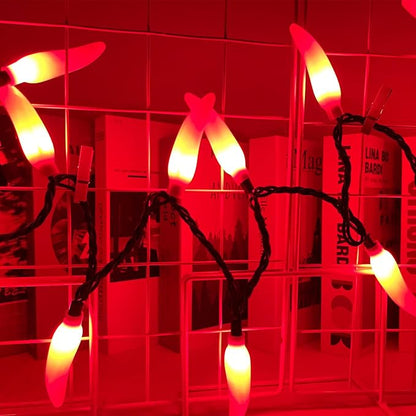 13.6FT Chili Pepper String Lights with 37 Mini Red Chili Lights(2 Spare),Chili Pepper Christmas Incandescent Hanging Lights for Indoor Outdoor Patio Kitchen Mexican Christmas Decorations