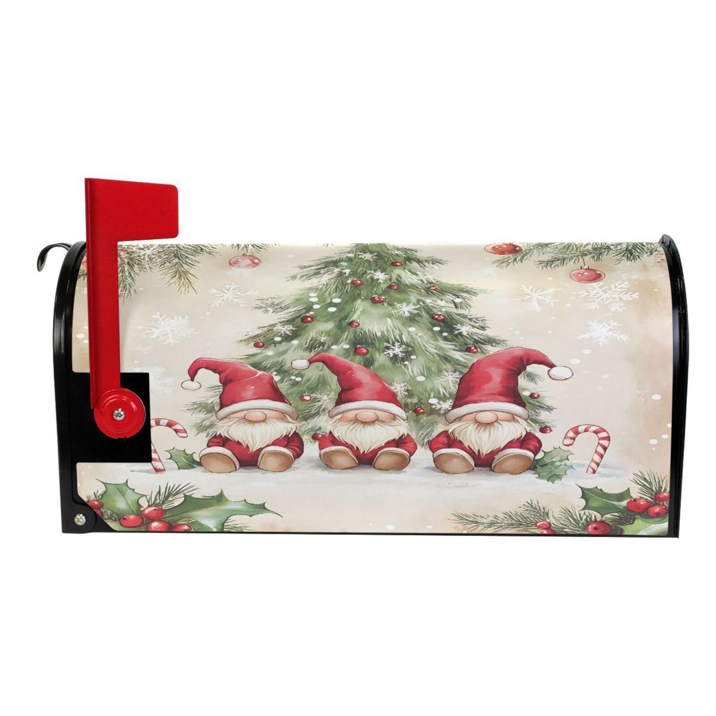 ALAZA Cute Christmas Gnomes Magnetic Mailbox Cover MailWraps Garden Yard Home Decor for Outside Standard Size-18"x 20.8"