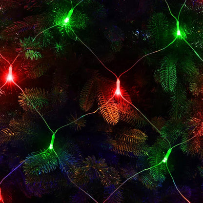 198 LED Christmas Net Lights Plug in, 9.8 FT x 6.6 FT Red Green Waterproof Net Lights Outdoor, 8 Twinkle Modes Mesh Fairy Light for Xmas Tree Bush Garden Ceiling Holiday Decoration