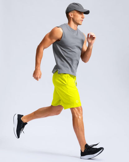 G Gradual Men's Athletic Running Shorts with Zipper Pockets Quick Dry 7"/ 5"/ 9" Workout Gym Shorts for Basketball Hiking(Fluorescent Yellow,9L)