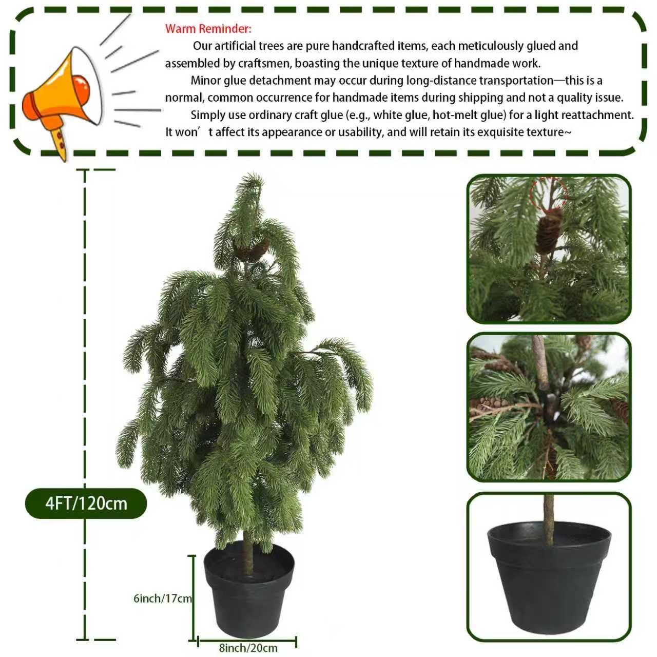 4FT Artificial Norfolk Pine Tree 2-Pack, Real Touch Faux Potted Plants in Black Pot, Fake Christmas Greenery for Indoor Outdoor Front Porch, Entryway, Year-Round Home Decor & Housewarming Gift