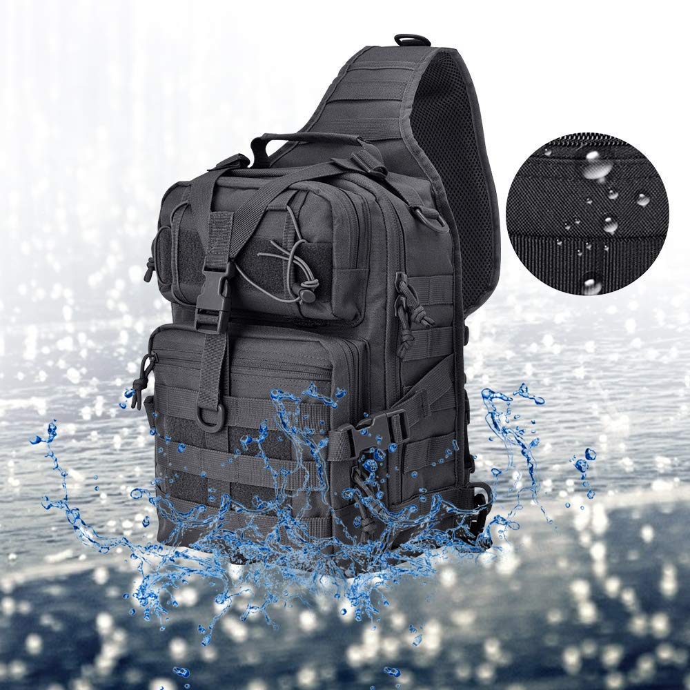 HAOMUK Tactical Sling Bag Pack Military Rover Shoulder Sling Backpack EDC Molle Assault Range Bag