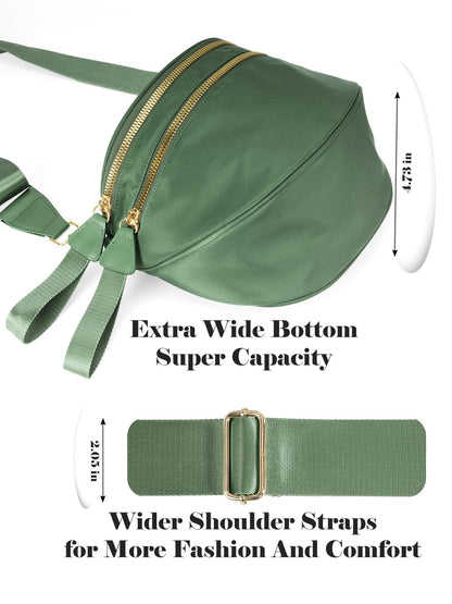 Pure Colour Crossbody Bag Bum Bag for Women,Spacious Purse Fanny Packs Belt Bag,Oversized Bum Bag (Colour Bum Bag-Beige)