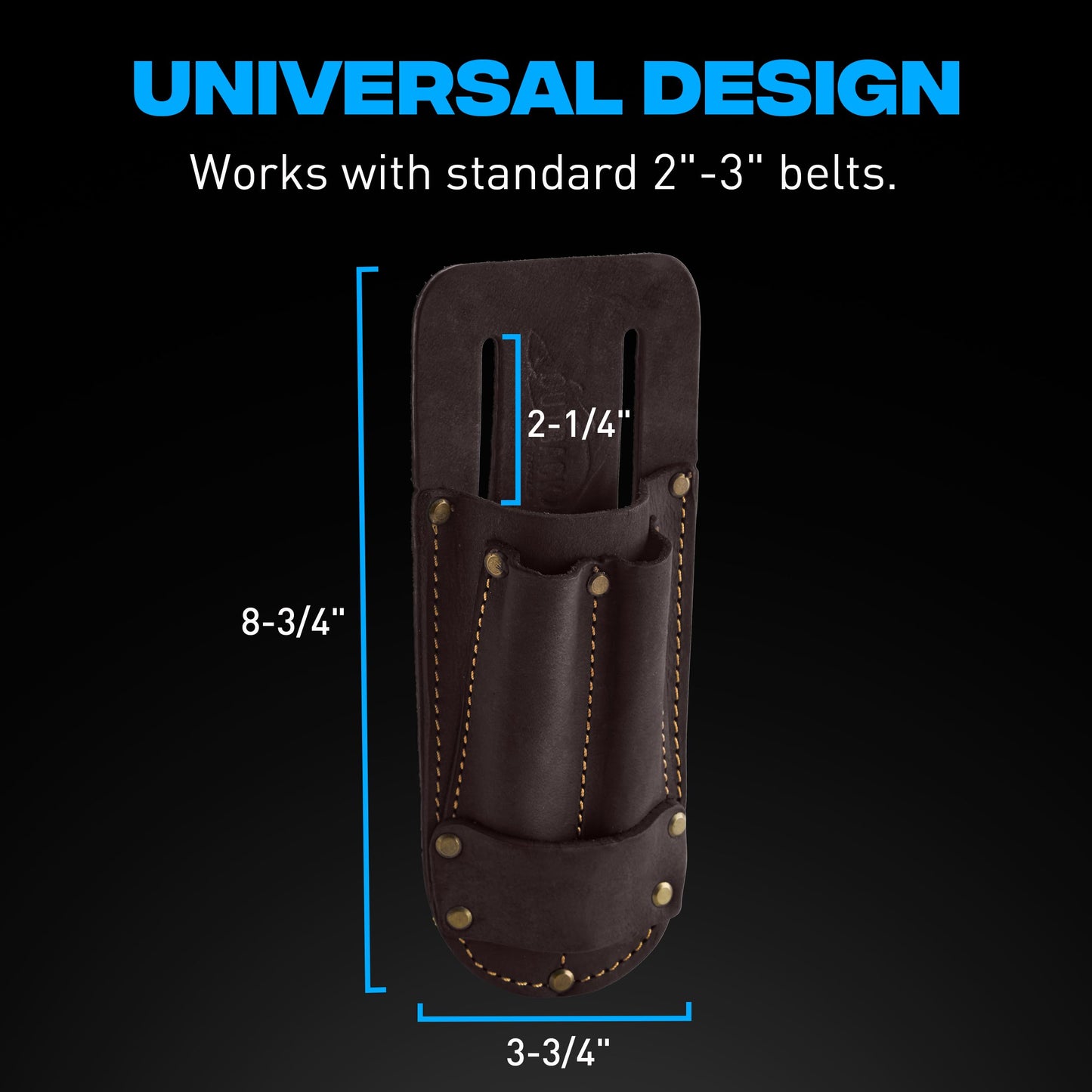 OX Pro Leather Utility Knife Pouch - Heavy Duty Tool Belt Holder for Box Cutter Holster, Pliers Pouch & Screwdriver - Oil Tanned Leather Tool Holster Fits 2 Inch Belts
