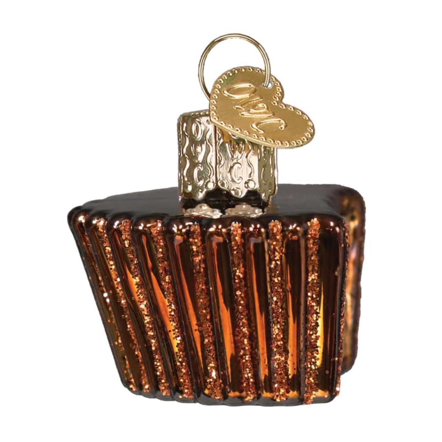 Old World Christmas Peanut Butter Cup Glass Blown Ornament for Christmas Tree, Handcrafted Holiday Decoration, Candy Collection