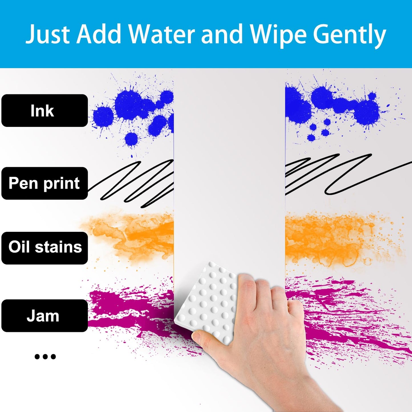 SmilinFit Magic Sponge Erasers, 20 Pack 2X Density Stronger Melamine Sponge Foam Pads, Multi-Functional Household Cleaning Supplies Cleaner for Kitchen, Bathroom, Bathtub, Sink, Wall Cleaner
