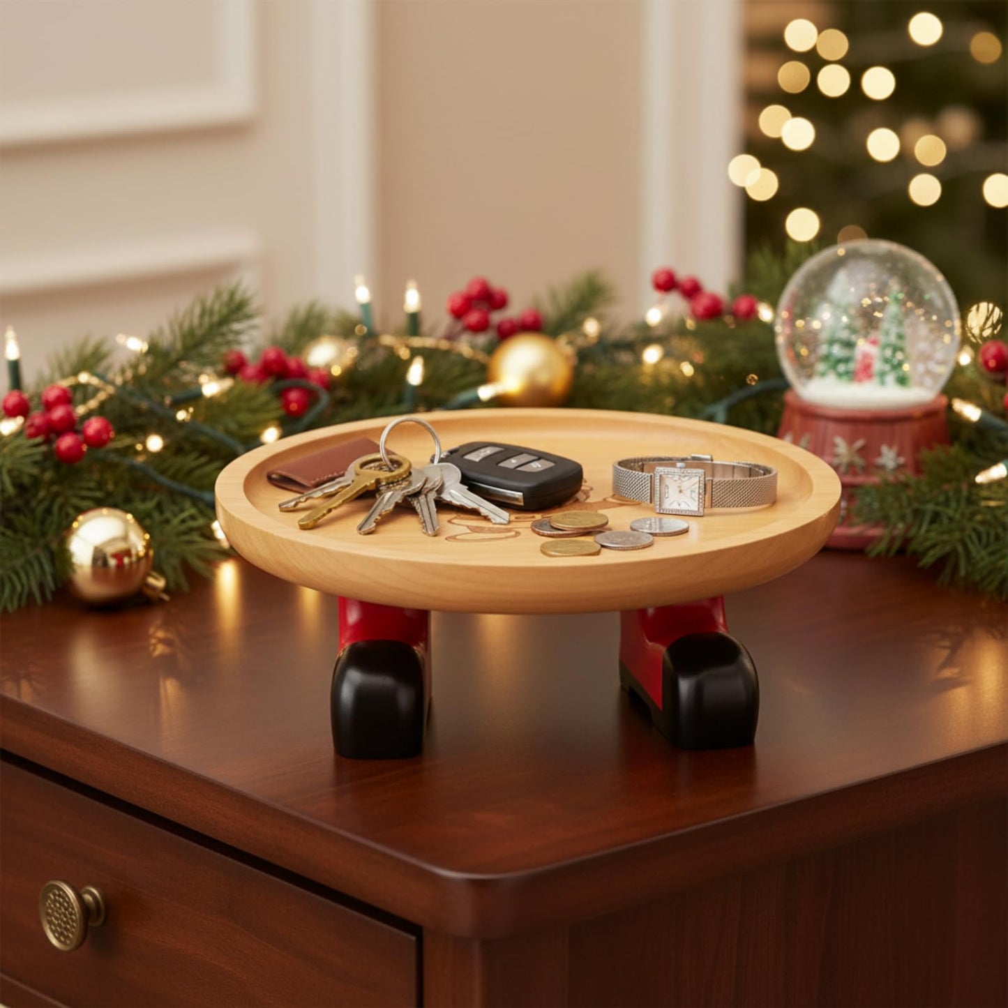 Fiwochic Entryway Table Key Bowls, 8.6'' Handmade Decorative Bowl for Festive Entryway Table, Candy Cookies and Christmas Kitchen Decoration Housewarming Gift