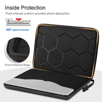 FINPAC 14-inch Hard Laptop Sleeve Case Compatible with Acer Chromebook Lenovo, HP, ASUS, Dell, Acer Laptop Notebook Ultrabook, Water-Resistant Shockproof Computer Bag, Black