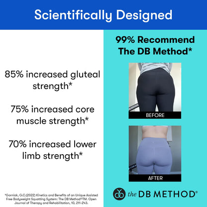 The DB Method DreamBelt Weight Belt Intensifies Workouts, Home or Gym Workout Equipment, Weighted Belt for Hip Thrust, Squat, Strength Training, Helps Minimize Exercise Injury Risk, 10 lbs