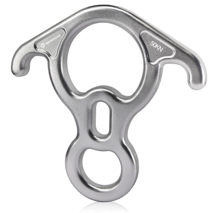 NewDoar 50KN 11000 LBF Rescue Figure,8 Descender Large Bent-Ear Belaying and Rappelling Gear Belay Device for Rock Climbing, Aerial Dance,Ziplining and Peak Rescue 7075 Aluminum Alloy(White)