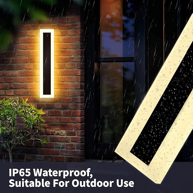Modern - Outdoor - Lights 2 pack-47.28inch, 3000k Long Wall Led Light for House/Porch, Waterproof Ip65 Black Outside Led Wall Mounted Sconce Lighting Fixtures, 47.28in-2pack