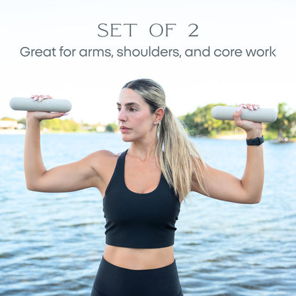 FFLLOOWW 4.4 lb Dumbbells for Training, Exercise & Home Workouts – Yoga, Pilates, Sculpting, Toning & Strength (Set of 2)