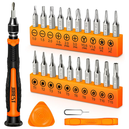 JOREST 40Pcs Small Precision Screwdriver Set with Torx Triwing Phillips, Mini Repair Tool Kit for Macbook, Computer, Laptop, PC, iPhone, PS5, Xbox, Switch, Glasses, Watch, Ring Doorbell, Electronics