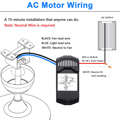 Universal Smart WiFi Ceiling Fan Remote Control Kit, Compatible with Alexa, Google Assistant and Smart Life App, No Hub Required R28 53T WiFi kit DIMMER