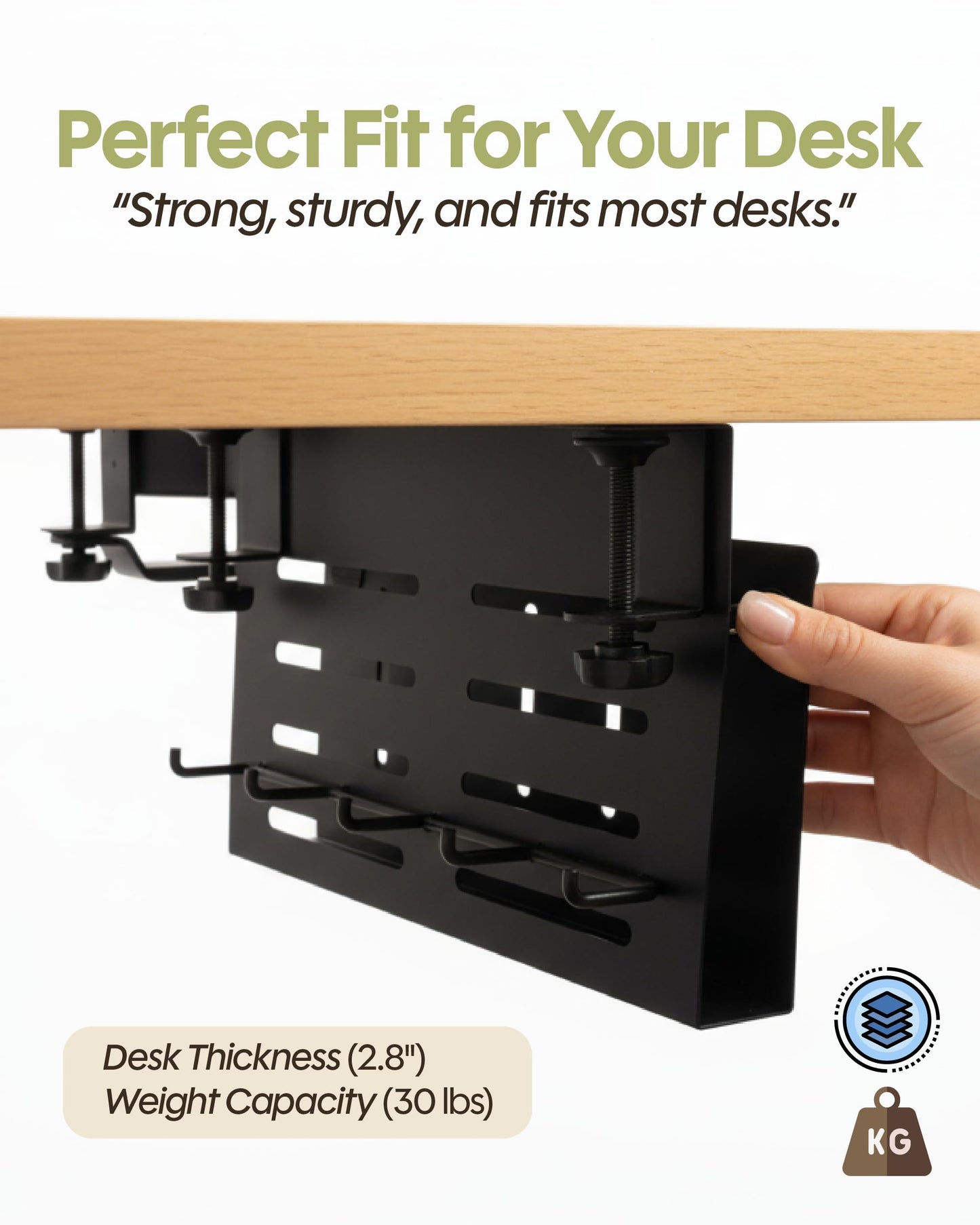 JVCOLLA Desk Side Storage Organizer Clamp On – Side Desk Organizer Kit with Cup Holder, Magnetic Cable Organizer & Accessory Magnet, Hanging Desk Organizer for Home Office & Standing Desk