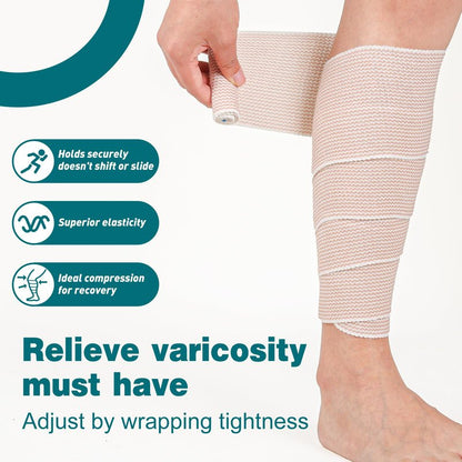 AZEN Premium 2 Pack Elastic Bandage Wrap 4 Inch, Compression Wrap Bandage for Legs, Lymphedema Wraps for Legs, Ankle, Knee, Tummy, Body, Latex-Free