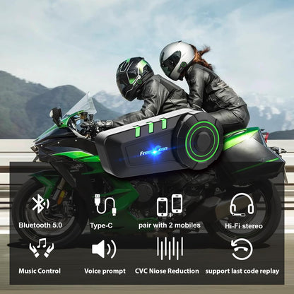 FreedConn Motorcycle Bluetooth Headset KY Bluetooth Helmet Intercom Motorcycle Communication Systems with CVC Noise Cancellation Stereo Music IP65 for Full/Half Face Helmet Basic Single People Use