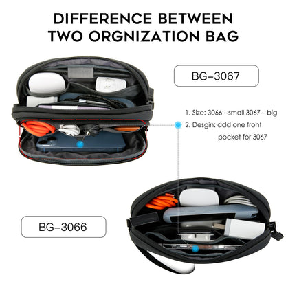 BANGE Electronics Organizer Travel Case, Water Resistant Travel Bag, Tech Pouch Accessories Organizer for Cable,Cord, Phone, Cables, USB Flash Drive, Daily Items