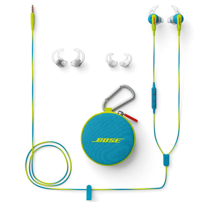 Bose SoundSport in-Ear Headphones for Apple Devices – Neon Blue, Sweat-Resistant, Inline Mic/Remote (Renewed)