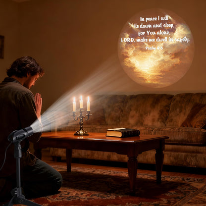 VIHOSE Bible Verse Projector Light Decoration The Lord Jesus Set with 12 Interchangeable Film Bible Verses Galaxy Projector Night Light Project Religious on Walls or Ceilings for Gift