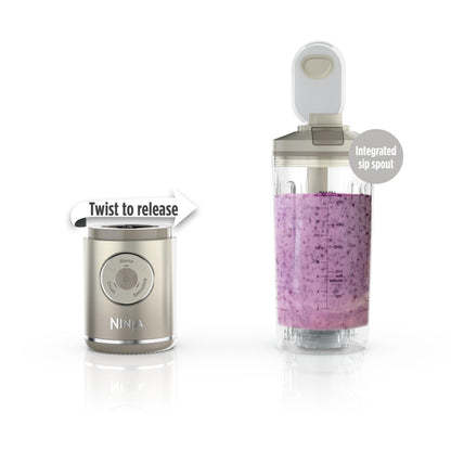 Ninja Blast Max, Portable Blender + Twist & Go, Personal Smoothie, Blend, Ice Crush, 3 Programs, Cordless, 22 oz removable Vessel, Dishwasher Safe, Leakproof, Navy, BC251NV
