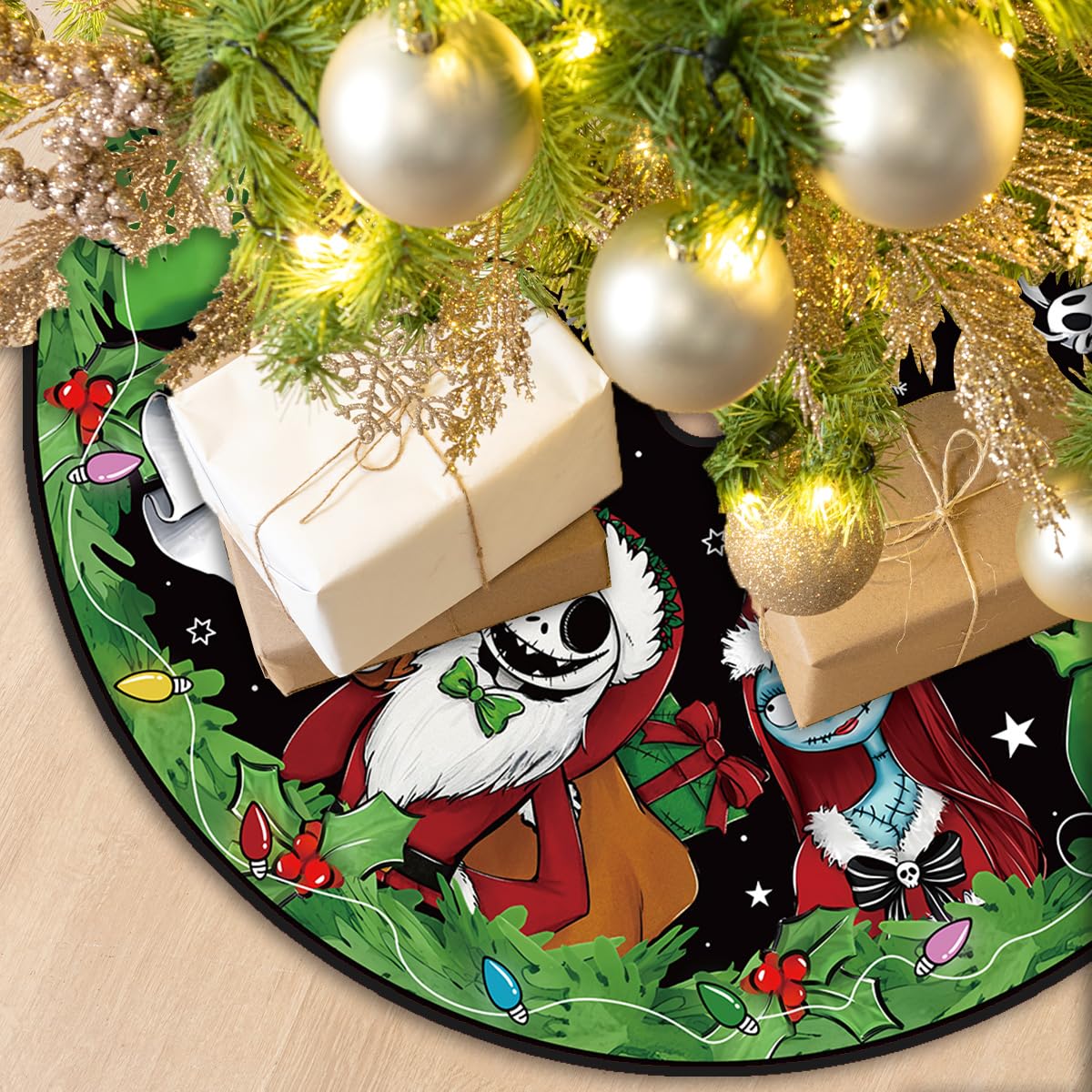 Christmas Tree Skirt 48 Inch Tree Collar Holiday New Year Winter Xmas Tree Decor Christmas Decorations for Home Party