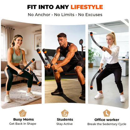 Poonoo Upgraded Ropeless Battle Ropes, Weighted Cordless Workout Equipment for Home Gym, Portable Full Body HIIT Cardio & Arm Strength Training, Low-Impact Fitness Exercise Heavy Gear for Men & Women