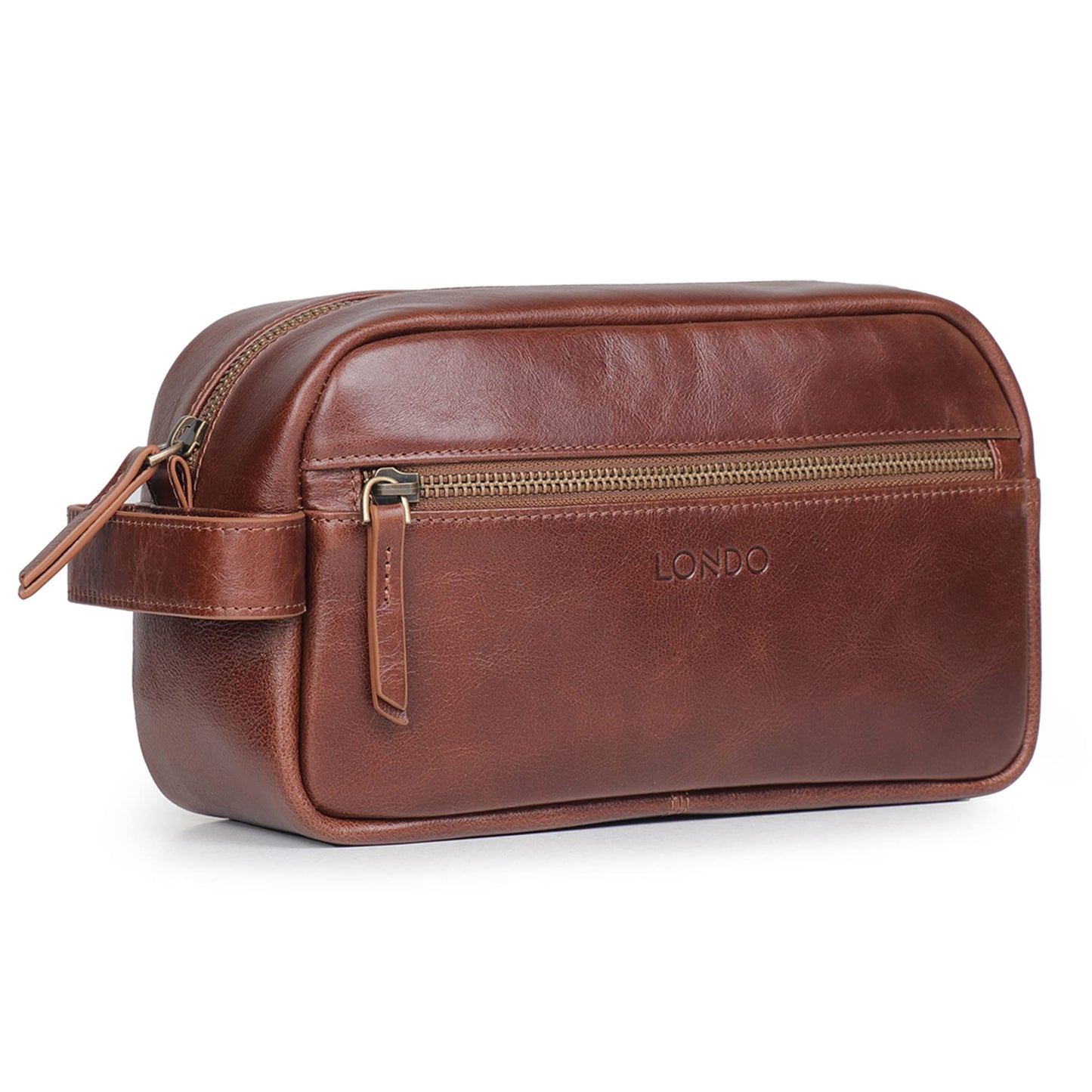 Londo Genuine Leather Travel Toiletry Bag – Makeup, Shaving Organizer, Dopp Kit for Men & Women, Durable & Stylish Travel Accessory