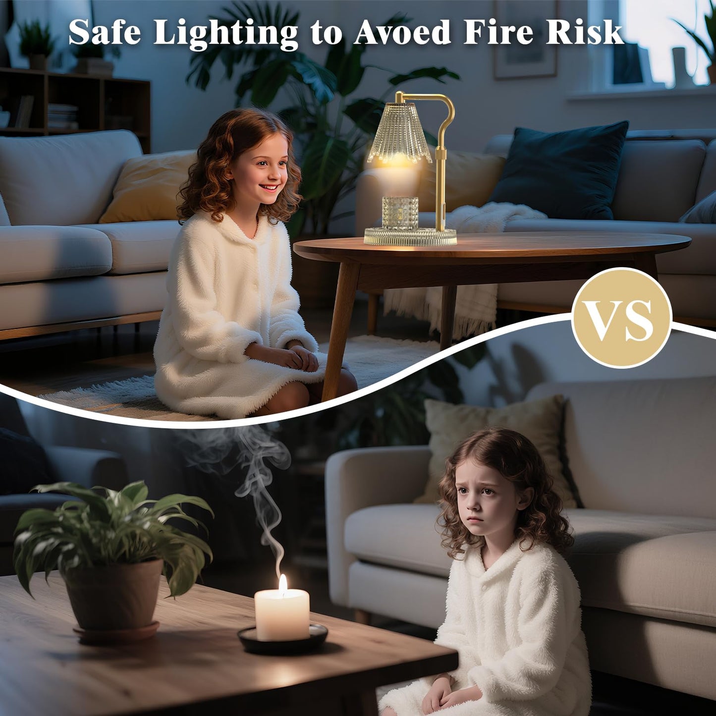 WYghyronic Candle Warmer Lamp with Timer & Dimmable 4-Level Brightness - Adjustable Height,for New Home Bedroom, Gifts for Women (Clear)