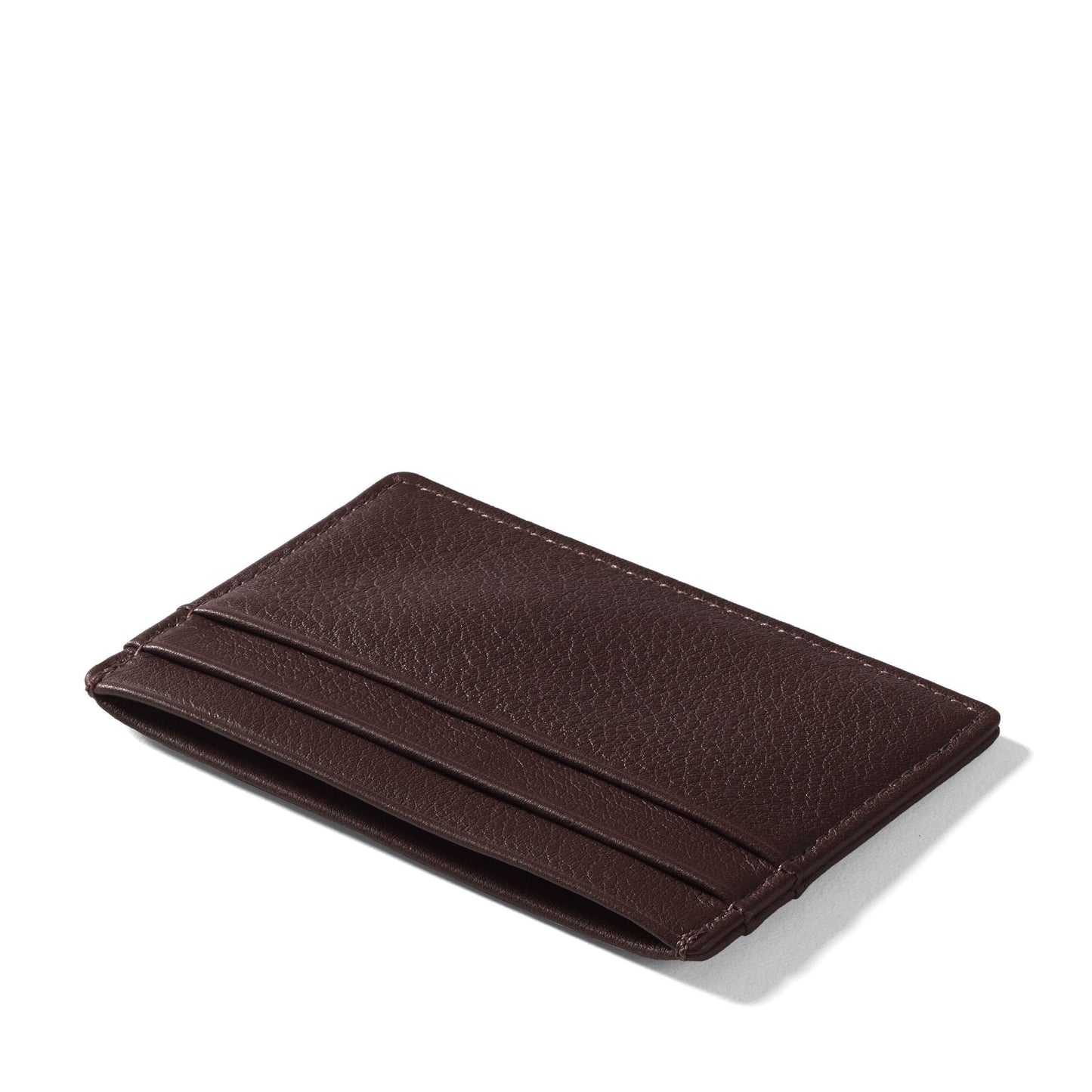 Leatherology Brown Men's Slim Credit Card Case Wallet - 4 credit card slots, center pocket for cash or receipts, slim silhouette design