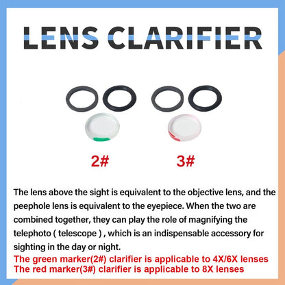 SOPOGER Archery 37/45 Hooed Degree Peep Sight Kit 6X 8X Clarifier and 5 Size Aperture Inner Core Lens Bow Hunting Accessory Peep Sight for Compound Bow with Bow Serving String (Red, 37 Degree 8X)