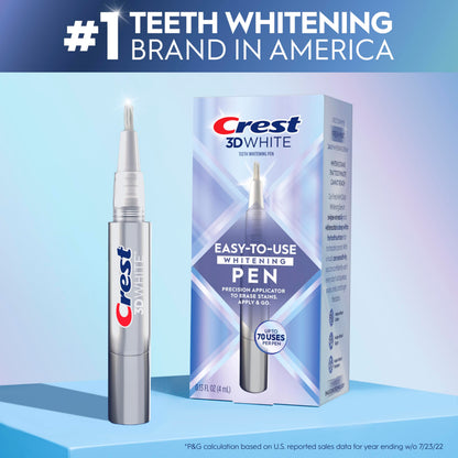 Crest 3DWhite Teeth Whitening Pen, Easy-to-Use, Conveniently Erases Surface Stains, Teeth Whitening Products