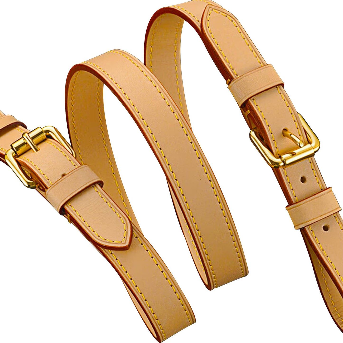 KIYOMIL Genuine Vachetta Leather Shoulder Bag Strap Crossbody Replacement for Handbag or Purse(Beeswax-Width:0.70in&Three-Segment Adjustable Length:26.8-47.2in)