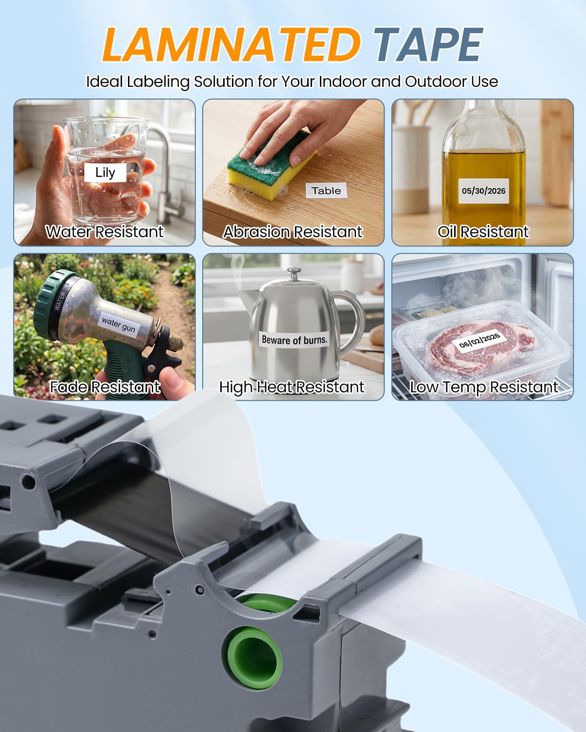 Replacement for Brother TZe-251 TZe251 P Touch Label Maker Tape 24mm TZe TZ Tape 24mm 0.94 Inch Laminated Black on White, Compatible with Brother PT-D600 PT-D610BT PT-P700, PT-P710BT PT-P910BT, 6-Pack