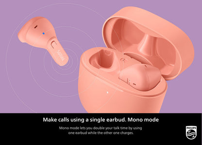 Philips T2236 True Wireless Headphones with IPX4 Water Resistance and Super-Small USB-C Charging case