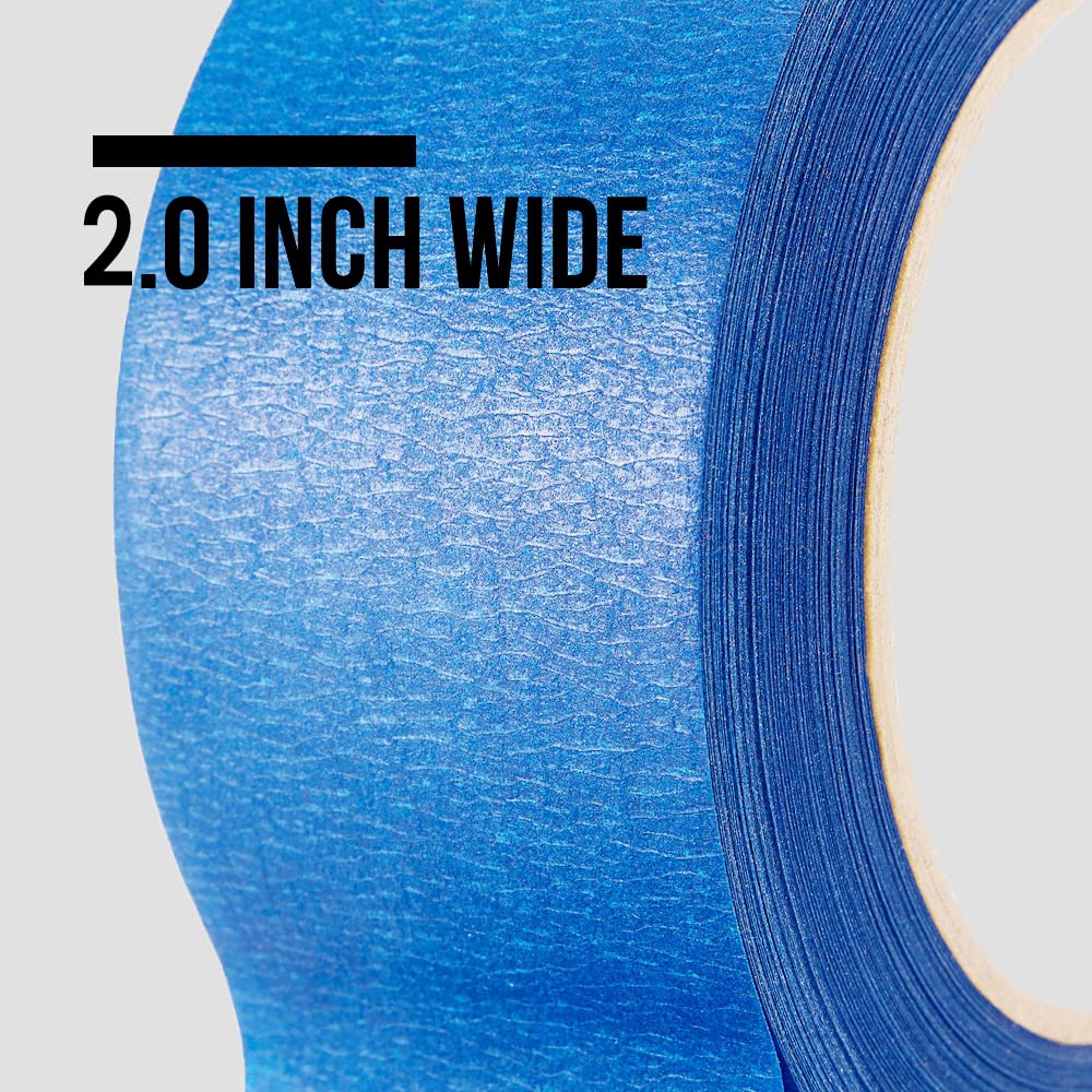Lichamp Blue Painters Tape 2 inches Wide, Bulk 4 Pack Original Blue Masking Tape, 1.95 inch x 55 Yards x 4 Rolls (220 Total Yards)