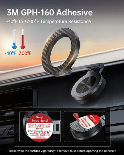SYNCWIRE for MagSafe Car Mount - [360° Rotation] Magnetic Phone Holder for Car, Adjustable Metal Arm, Ultra Magnet, Car Magnet Phone Mount for Dashboard, Fit for iPhone 16 15 14 13 Pro Max &All Phones